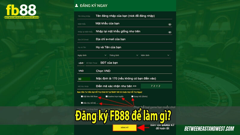 Đăng ký FB88 để làm gì?